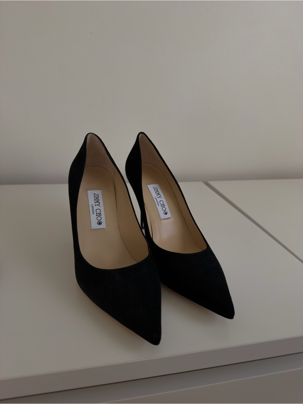 Jimmy Choo Black Suede Pointed Pumps - Picture 4 of 4
